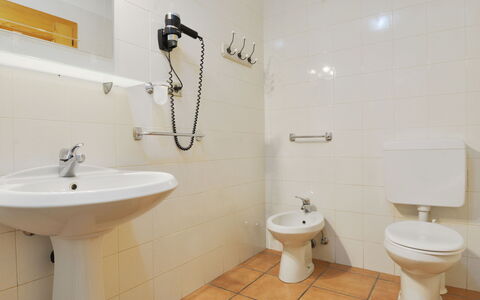 Canazei 620: Badezimmer, Eigentum, Zimmer, Armatur, Wand, Zapfhahn, Fliese, Toilette, Interior Design, Toilleten Sitz
