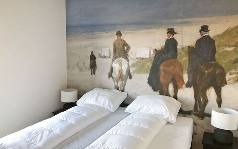 Oesterdam Resort: Zimmer, Wand, Schlafzimmer, Möbel, Interior Design, Bett, Decke, Wandgemälde, Hintergrund, Haus
