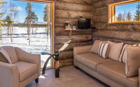 Villa Aurora: Holz, Hartholz, Decke, Holzbeize, Holzboden, Planke, Wohnzimmer, Blockhaus, Winter, Holz