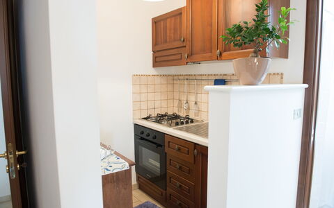 Appartamento Pineta Mare: Cabinetry, Eigentum, Countertop, Herd, Holz, Interior Design, Gebäude, Pflanze, Küche, Schublade