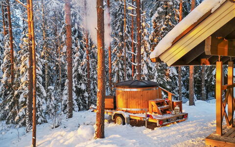 Kantri: Holz, Hütte, Blockhaus, Wald, Schuppen, Gartenbauten, Lärche, Wald, Holzbeize