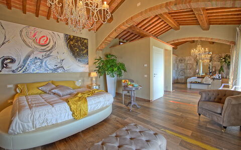 Villa Massimiliano: Schlafzimmer, Eigentum, Zimmer, Interior Design, Möbel, Gebäude, Decke, Grundeigentum, Wand, Estate