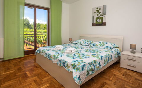 Ana: Schlafzimmer, Bett, Möbel, Zimmer, Bettdecke, Eigentum, Fussboden, Bettrahmen, Matratze, Bedding