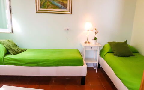 Paradise View: Möbel, Zimmer, Grün, Schlafzimmer, Eigentum, Bett, Interior Design, Bettdecke, Bettrahmen, Wand