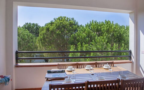 Moriani-Plage 638: Eigentum, Zimmer, Grundeigentum, Haus, Möbel, Gebäude, Zuhause, Tabelle, Balkon, Veranda