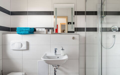 Bečov Nad Teplou 2: Zapfhahn, Spiegel, Sinken, Bad Sink, Armatur, Badezimmer, Lila, Interior Design, Fussboden, Linie