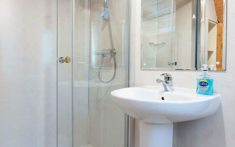 Birchwood Cottage: Badezimmer, Armatur, Flooring, Fussboden, Interior Design, Bad Sink, Dusche, Installation, Duschkopf, Decke