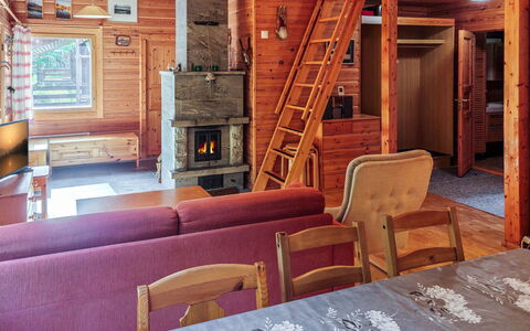 Ylläskuru D 2: Holz, Blockhaus, Hütte, Hartholz, Decke, Zimmer, Holzbeize, Planke, Dachgeschoss, Wohnzimmer