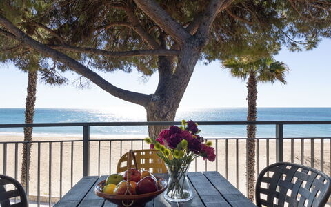 Reus Mediterraneo: Himmel, Wasser, Tabelle, Pflanze, Möbel, Eigentum, Stuhl, Blume, Blumentopf, Gebäude