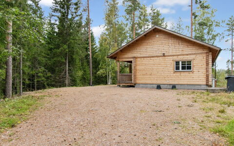 Kaitaranta: Holz, Hütte, Blockhaus, Wald, Schuppen, Gartenbauten, Lärche, Wald, Holzbeize