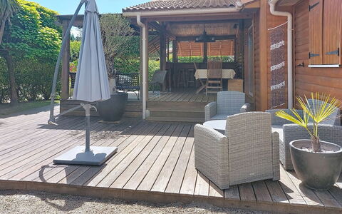 Landais: Möbel, Holz, Gartenmöbel, Stuhl, Veranda, Deck, Tabelle, Schatten, Tisch Im Freien, Hartholz