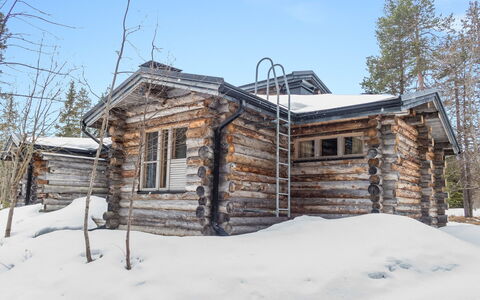 Salmikankaan Kelo D2: Schnee, Winter, Holz, Ast, Dach, Hütte, Haus, Einfrieren, Zuhause, Blockhaus