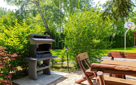 Jókai: Möbel, Gartenmöbel, Garten, Tisch Im Freien, Stuhl, Hinterhof, Landscaping, Schatten, Rasen, Holzbeize