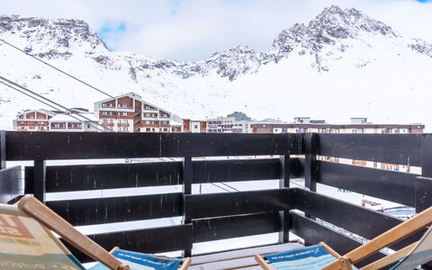 Tignes 340: Schnee, Winter, Einfrieren, Glazialmorphologie, Balkon, Gartenmöbel, Eis, Alpen