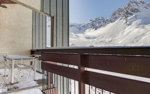 Tignes 340: Schnee, Eigentum, Winter, Berg, Die Architektur, Zimmer, Balkon, Geländer, Gebirge, Haus