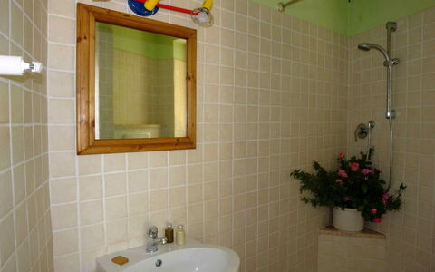 Tenuta Le Sodole: Spiegel, Pflanze, Armatur, Eigentum, Fotografieren, Zapfhahn, Sinken, Grün, Bad Sink, Badezimmer