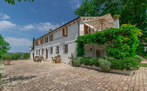 Villa La Picena: Pflanze, Himmel, Wolke, Gebäude, Fenster, Baum, Haus, Tür, Grundstueck, Vegetation
