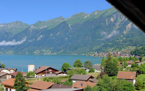 Brienz Sunset: Wasser, Himmel, Wasservorräte, Daytime, Berg, Azurblau, Hochland, Gebäude, Vegetation, See