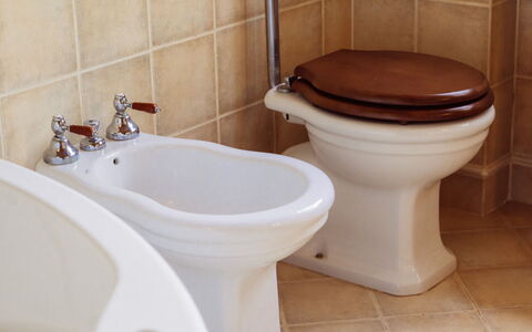 Villa Sant'anna: Braun, Armatur, Zapfhahn, Eigentum, Badezimmer, Lila, Interior Design, Fussboden, Holz