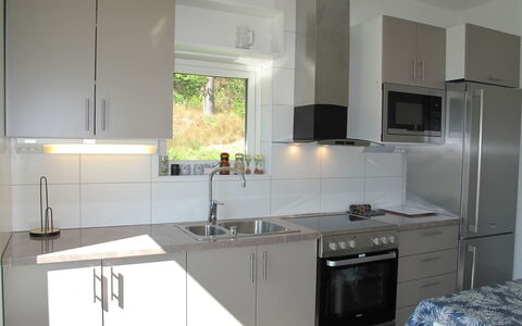 Stegeborg Sjöstugan: Countertop, Cabinetry, Spüle, Zapfhahn, Sinken, Eigentum, Küche, Pflanze, Armatur, Herd