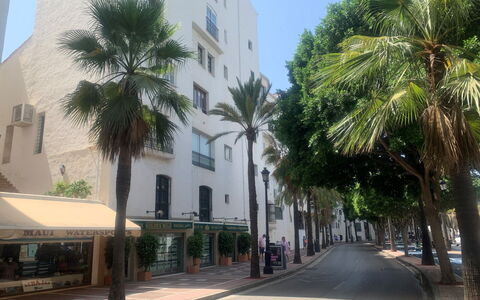 Puerto Banus Opq: Himmel, Gebäude, Daytime, Eigentum, Fenster, Baum, Arecales, Urban Design, Nachbarschaft, Schatten