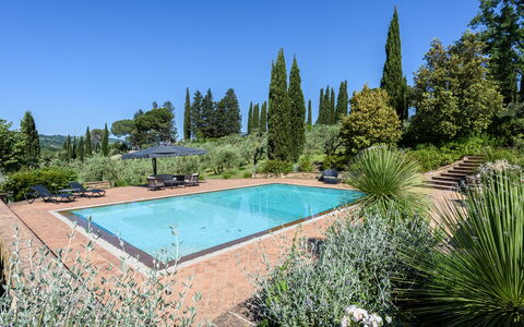 Villa Pancole: Wasser, Pflanze, Himmel, Baum, Natur, Azurblau, Gras, Schwimmbad, Natürliche Landschaft, Freizeit