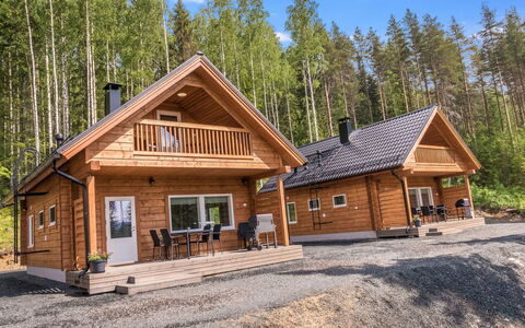 Kolin Kangastus Kanerva 4: Holz, Hütte, Blockhaus, Wald, Schuppen, Gartenbauten, Lärche, Wald, Holzbeize