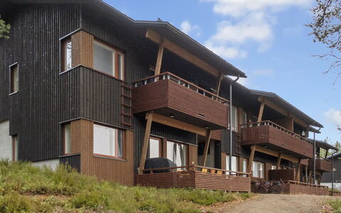 Vuokatti Panorama: Holz, Abstellgleis, Dach, Hütte, Haus, Zuhause, Tür, Veranda, Gartenbauten, Bauernhaus