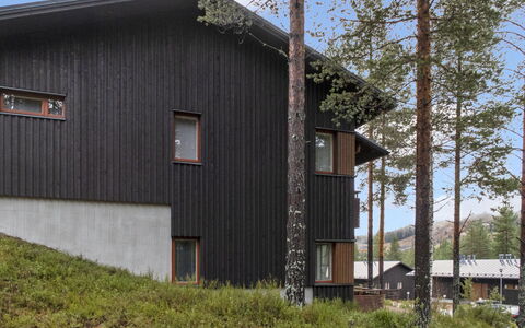 Vuokatti Panorama: Holz, Abstellgleis, Dach, Hütte, Haus, Zuhause, Tür, Veranda, Gartenbauten, Bauernhaus