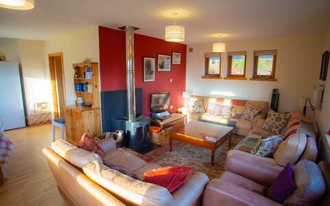 Peter'S Shed: Möbel, Bilderrahmen, Eigentum, Couch, Holz, Orange, Interior Design, Wohnzimmer, Komfort, Fernsehen