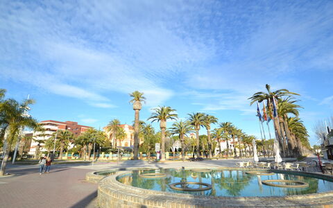 Atico Miramar: Wasser, Pflanze, Himmel, Eigentum, Natur, Azurblau, Schwimmbad, Baum, Vegetation, Gras