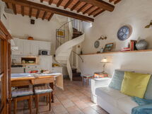 Living room, dining room and kitchen