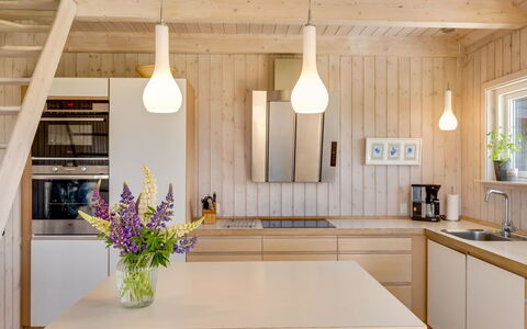 Ger - 200M from the Sea: Interior Design, Küche, Flooring, Countertop, Light Fixture, Möbel, Holz, Fussboden, Holzboden, Decke