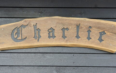 Øn - from the Sea: Holz, Schriftart, Hartholz, Planke, Holzbeize, Schild, Sperrholz