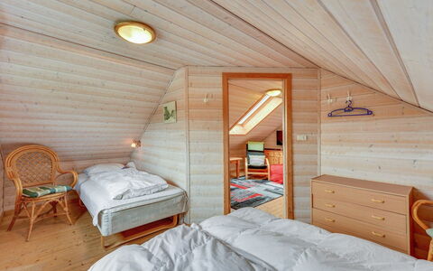 Liam - 800M to the Fjord: Holz, Decke, Interior Design, Schlafzimmer, Zuhause, Möbel, Dachboden, Zimmer, Bett, Hütte