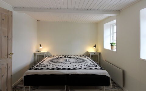 Harre - 300M from the Sea: Bett, Interior Design, Schlafzimmer, Möbel, Fussboden, Wand, Flooring, Holz, Bedding, Decke