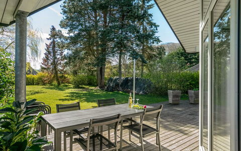 Maira - 150M from the Sea: Strauch, Grundstueck, Zuhause, Garten, Veranda, Schatten, Ground, Landscaping, Estate