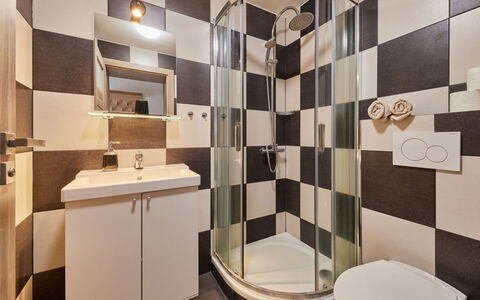 Cerny Dul 101: Eigentum, Spiegel, Armatur, Zapfhahn, Sinken, Interior Design, Die Architektur, Flooring, Fussboden, Holz