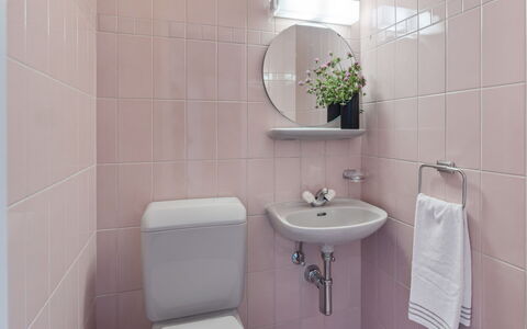 Porta: Pflanze, Armatur, Sinken, Zapfhahn, Eigentum, Spiegel, Bad Sink, Badezimmer, Lila, Blume