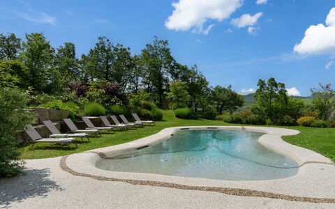 Villa Torre Delle Rose - Firenzuola, Private Pool,: Wolke, Wasser, Himmel, Pflanze, Wasservorräte, Eigentum, Natürliche Landschaft, Baum, Schwimmbad, Landschaft