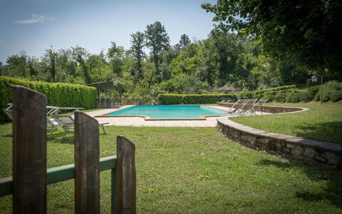 Fonte Nuova - Badia Agnano, Toscana: Wasser, Himmel, Pflanze, Schwimmbad, Natürliche Landschaft, Baum, Botanik, Schatten, Gewässer, Wolke
