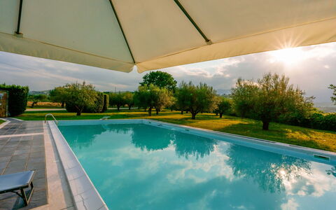 Villa Pagannoni: Wasser, Pflanze, Daytime, Eigentum, Schwimmbad, Himmel, Gebäude, Azurblau, Baum, Schatten