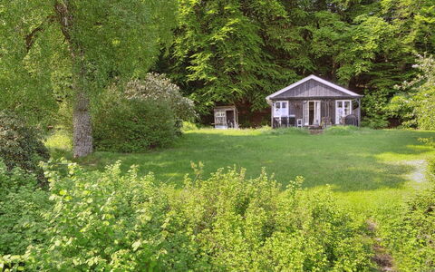 Ginne - 100M to the Fjord: Grün, Baum, Blatt, Vegetation, Strauch, Garten, Pflanzengemeinschaft, Hütte, Ground, Ländliches Gebiet