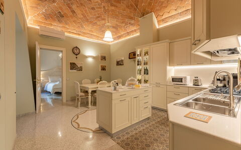 Charming Apartment Cartoni - Città Della Pieve, Um: Eigentum, Möbel, Cabinetry, Countertop, Gebäude, Interior Design, Stuhl, Flooring, Fussboden, Küche