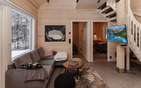 Mäkitie 4: Holz, Zuhause, Interior Design, Flooring, Fussboden, Hütte, Zimmer, Wohnzimmer, Blockhaus, Hartholz