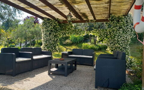 Villa Le Ripe Apartments - Gambassi Terme, Toscana: Pflanze, Eigentum, Botanik, Schatten, Interior Design, Gras, Gebäude, Tabelle, Gartenmöbel, Landschaft