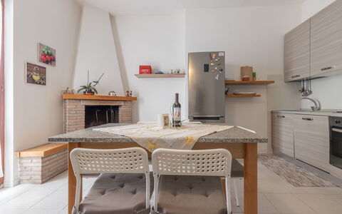Il Colle Sul Mare Holiday Home: Cabinetry, Möbel, Eigentum, Tabelle, Stuhl, Holz, Countertop, Beleuchtung, Interior Design, Küche