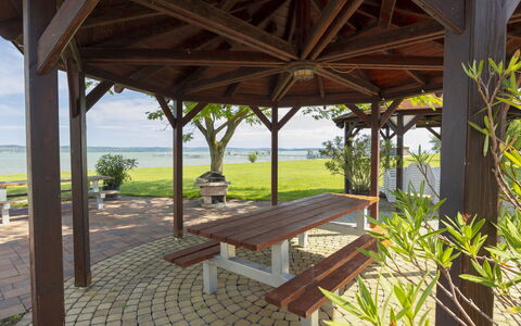 Karen: Holz, Schatten, Holzbeize, Pavillon, Gazebo, Outdoor Struktur, Hartholz, Tisch Im Freien, Gartenmöbel, Garten