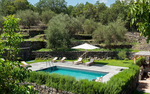 Villa Tranquilla - Randazzo, Sicilia: Pflanze, Wasser, Pflanzengemeinschaft, Natürliche Landschaft, Himmel, Schwimmbad, Schatten, Wolke, Gras, Landschaft