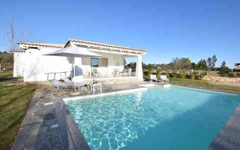 Villa Helios - Budoni, Sardegna: Wasser, Himmel, Pflanze, Eigentum, Schwimmbad, Gebäude, Azurblau, Schatten, Freizeit, Grundeigentum